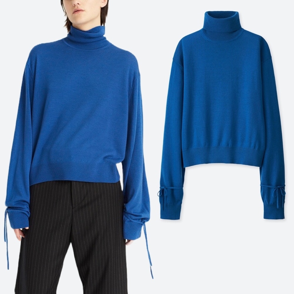 UNIQLO and JW Anderson Merino Wool Turtleneck Sweater in Blue Size XS